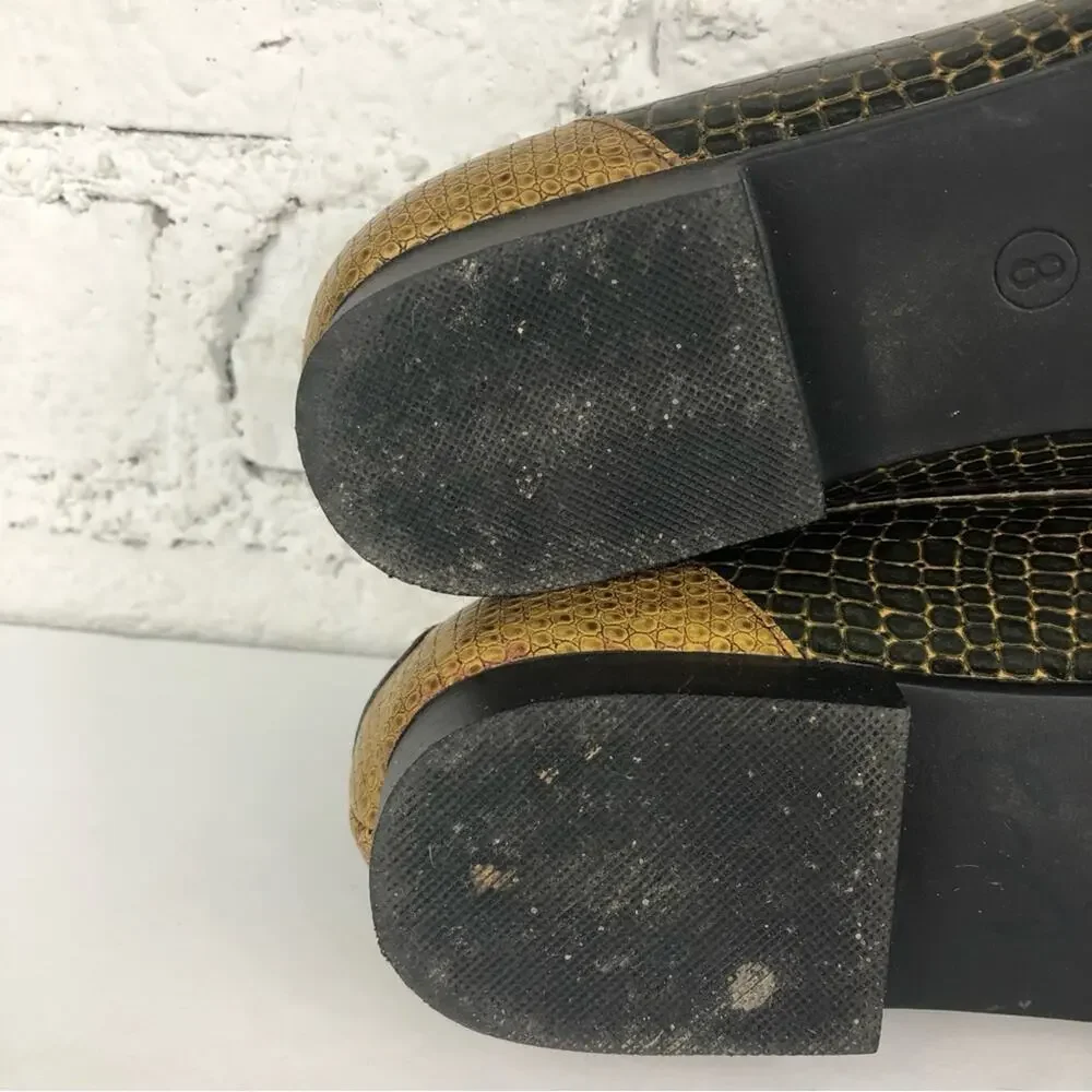 Vintage Annie Patchwork Faux Animal Tiger Accent Loafers